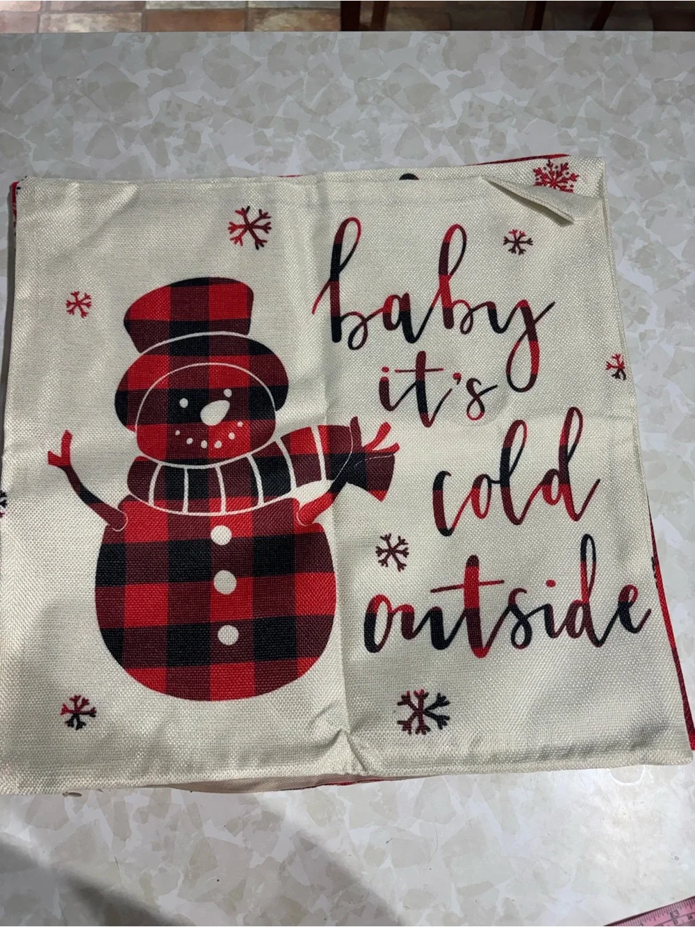 4 Festive Red Buffalo Plaid Christmas Pillow Covers (Covers Only)